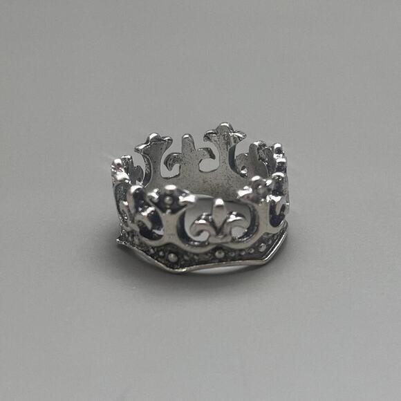 Other Other - Vintage Silver Gothic Crown Ring – Size 8, Unisex, Brand New